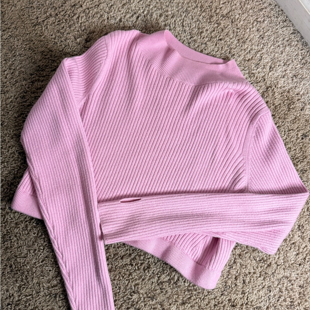 Wild Fable Light Pink Ribbed Turtleneck Sweater